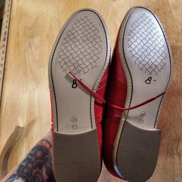 Girotti Italian Suede & Patten Leather Oxford Cutout Size 40 9.5 US - Picture 5 of 9